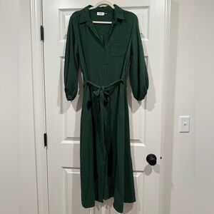 Green Gauze Maxi Dress